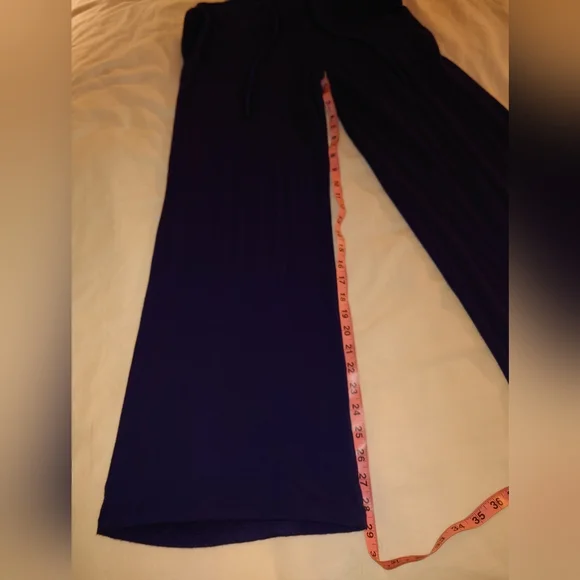 NWT Navy Blue NELL COUTURE Soft Jersey Knit Drawstring Racerback Jumpsuit XS 2 - Picture 12 of 14